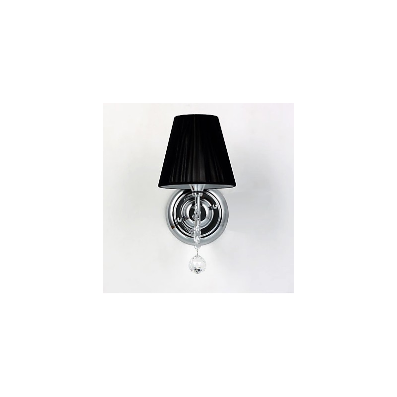 Luminária de parede contemporânea com abajur de tecido estilo lustre braço cristal gota