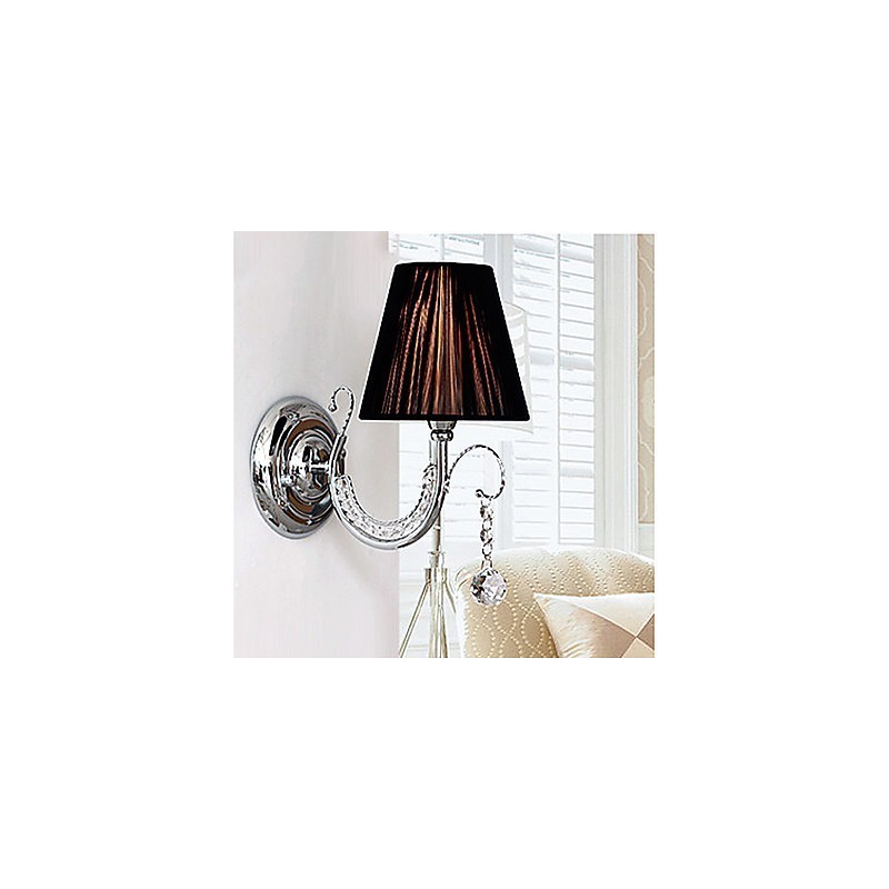 Luminária de parede contemporânea com abajur de tecido estilo lustre braço cristal gota