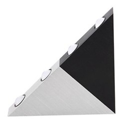 Luminária de parede moderna com design em estilo triângulo chique em preto e prata