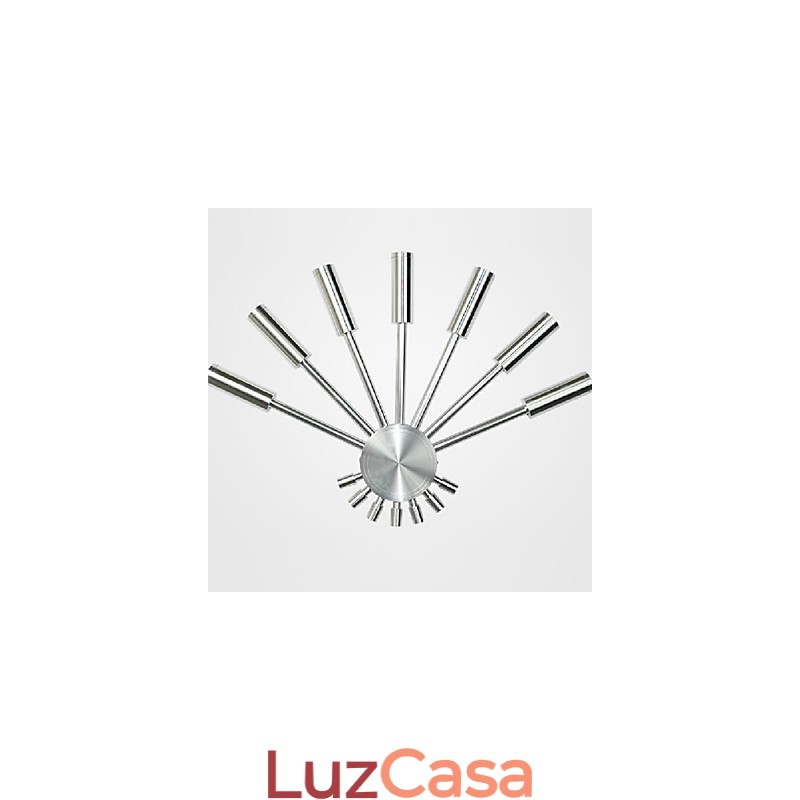 Luminária de parede moderna com luz difusa em forma de leque 7 bastões de metal estilo chique
