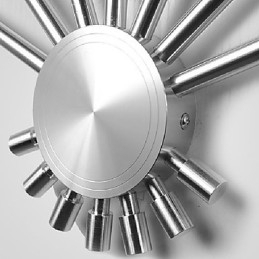 Luminária de parede moderna com luz difusa em forma de leque 7 bastões de metal estilo chique