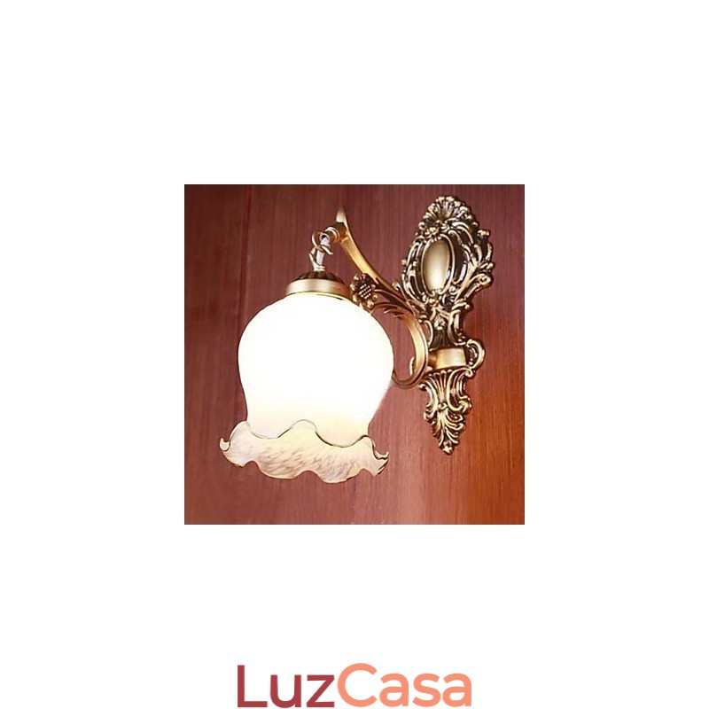 Luminária de parede para banheiro 1 luz clássica metal vidro pintura