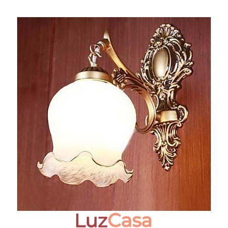 Luminária de parede para banheiro 1 luz clássica metal vidro pintura Luminária de parede para banheiro 1 luz clássica metal vidro pintura