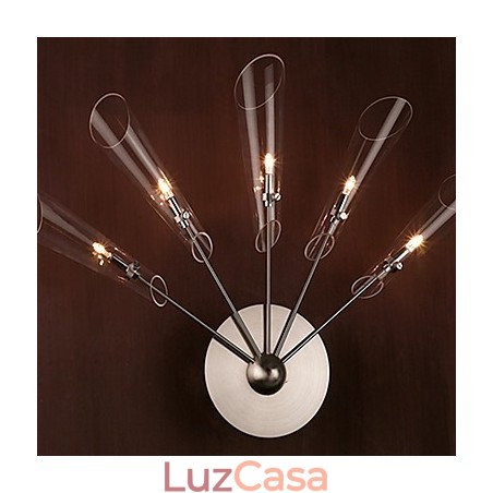 Luminária de parede de cristal artística com 5 luzes
