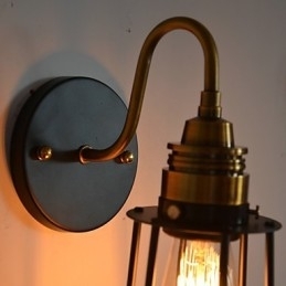 Luminária de parede artística minimalista com cúpula de esqueleto de metal preto