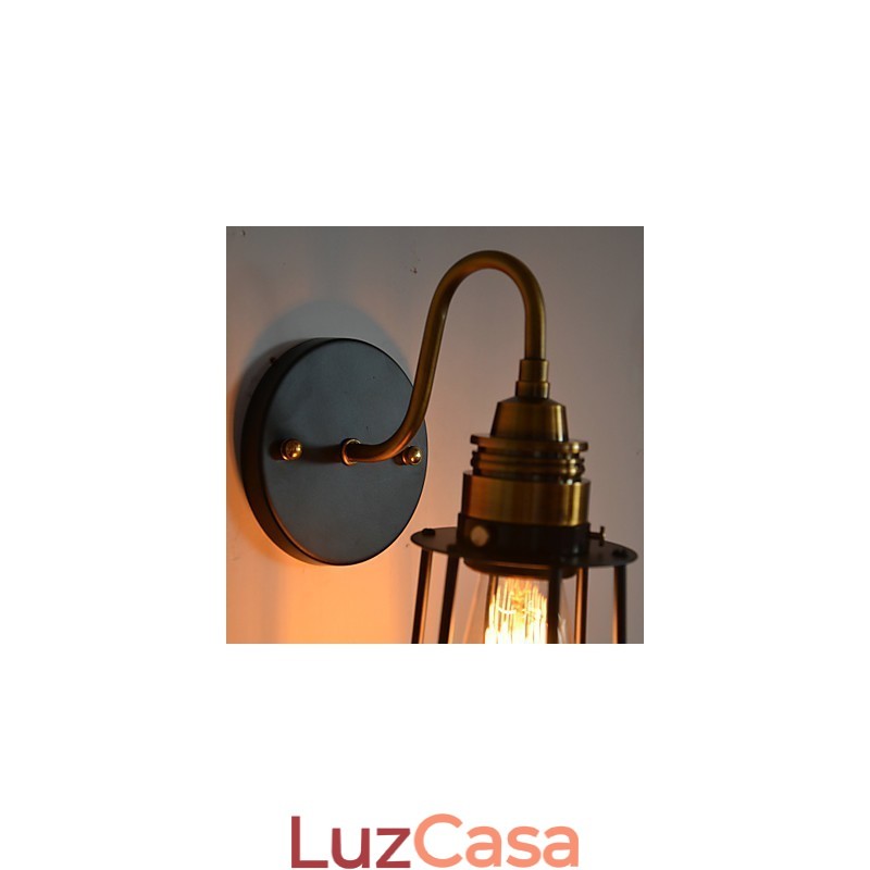 Luminária de parede artística minimalista com cúpula de esqueleto de metal preto