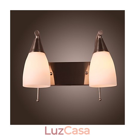 Luminária de parede 2 luzes em abajur branco Luminária de parede 2 luzes em abajur branco