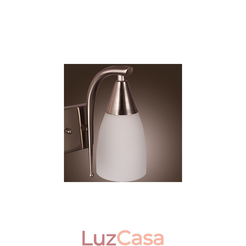 Luminária de parede 2 luzes em abajur branco