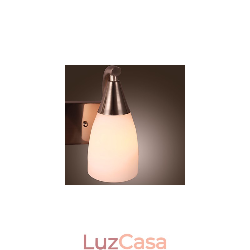 Luminária de parede 2 luzes em abajur branco