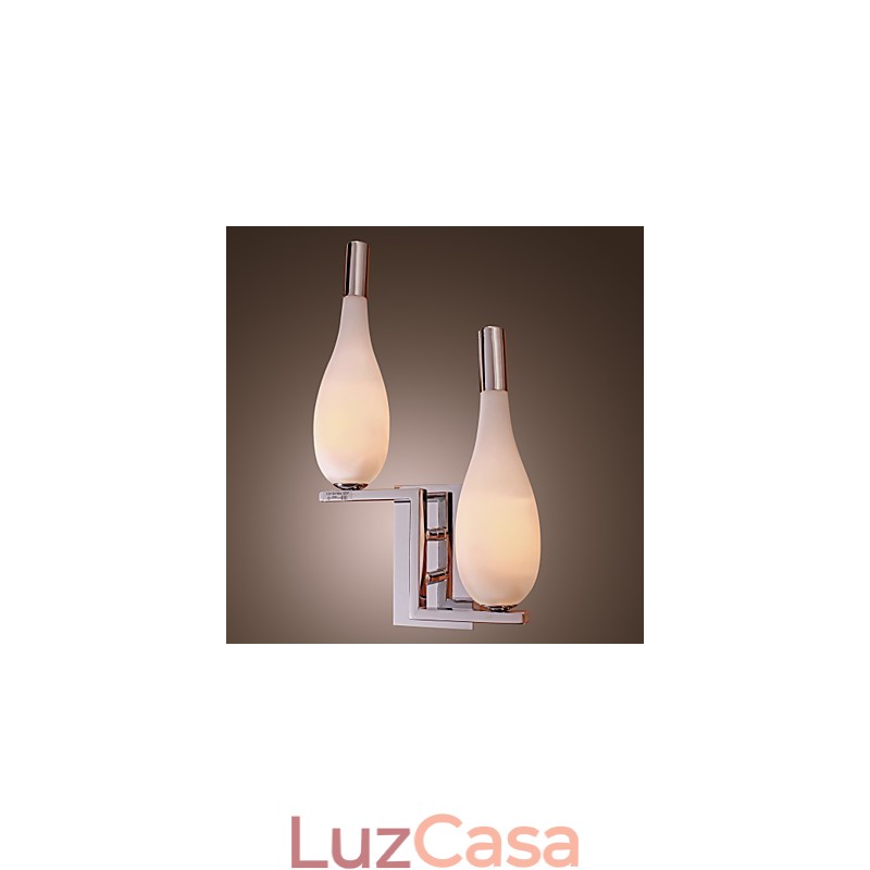 Luminária de parede de cristal com 2 luzes em formato de garrafa