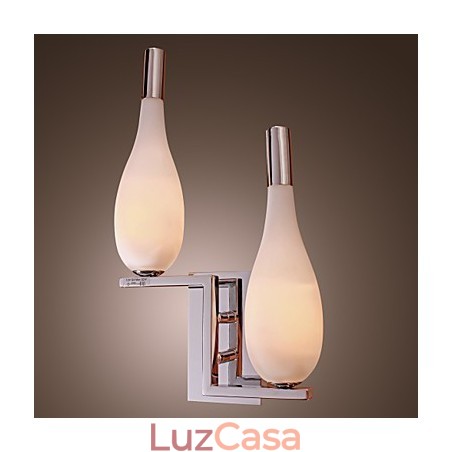 Luminária de parede de cristal com 2 luzes em formato de garrafa Luminária de parede de cristal com 2 luzes em formato de garrafa
