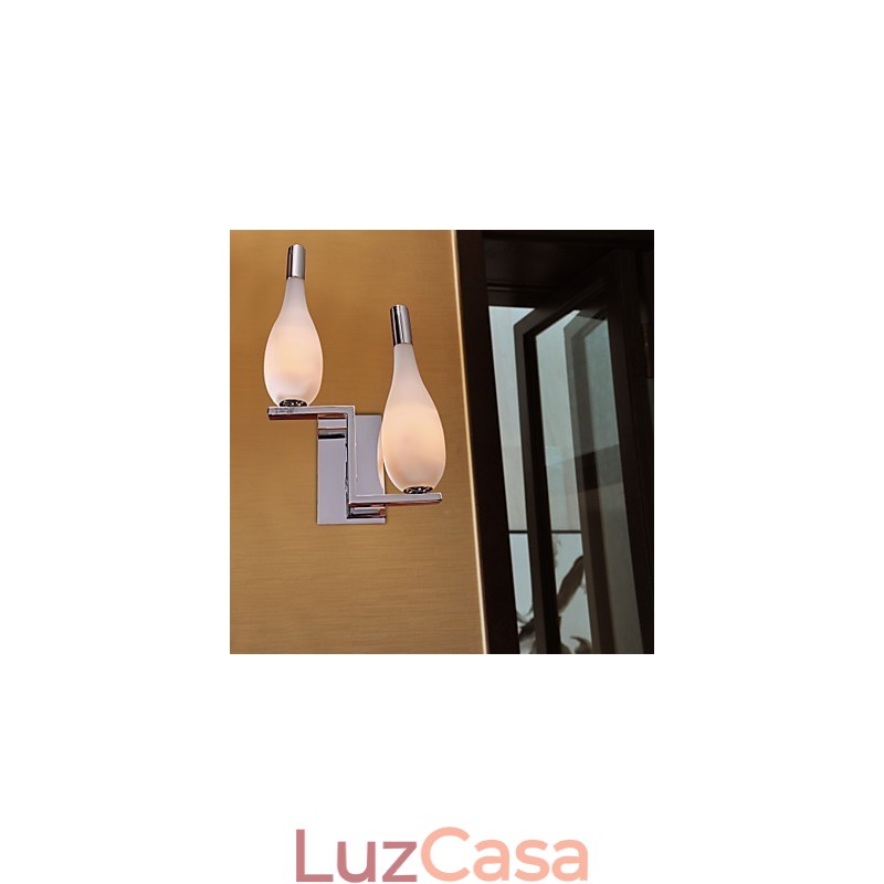 Luminária de parede de cristal com 2 luzes em formato de garrafa