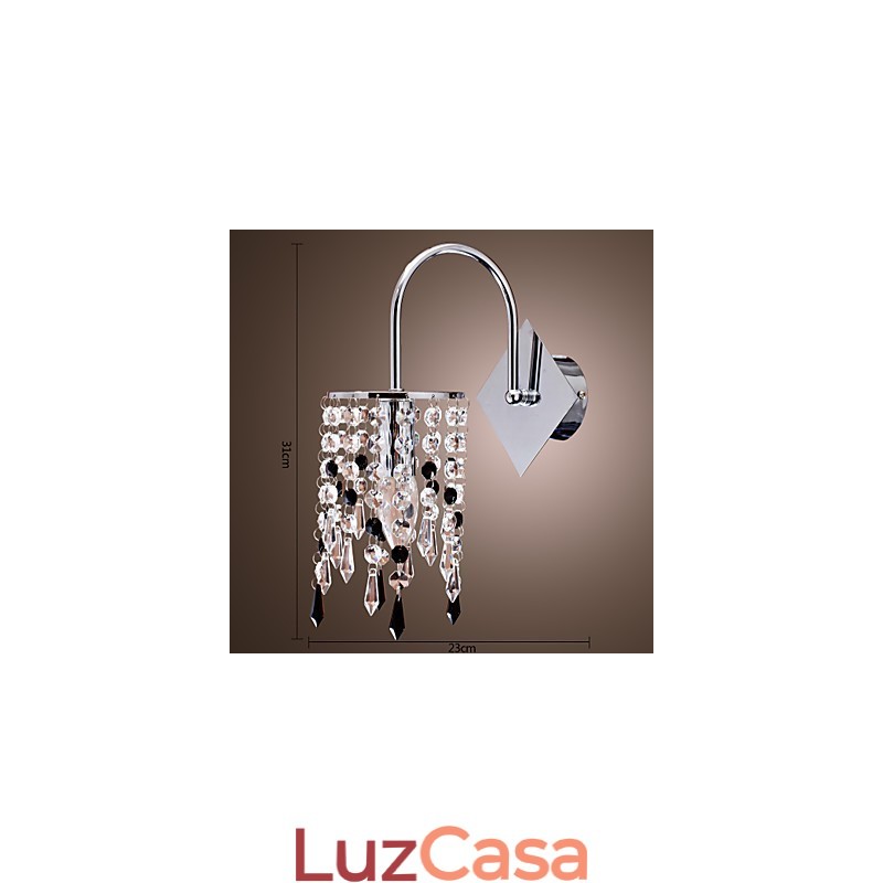 Luminária de parede com gota de cristal elegante