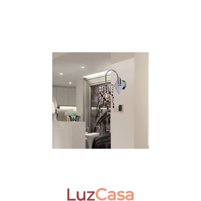 Luminária de parede com gota de cristal elegante