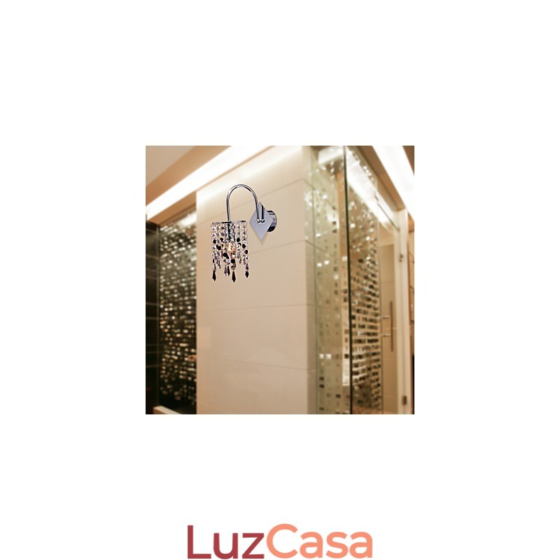 Luminária de parede com gota de cristal elegante
