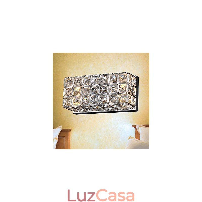 Luminária de parede quadrada de cristal em processo de galvanoplastia