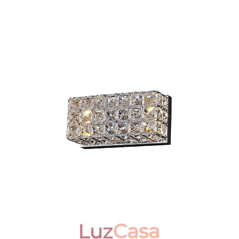 Luminária de parede quadrada de cristal em processo de galvanoplastia