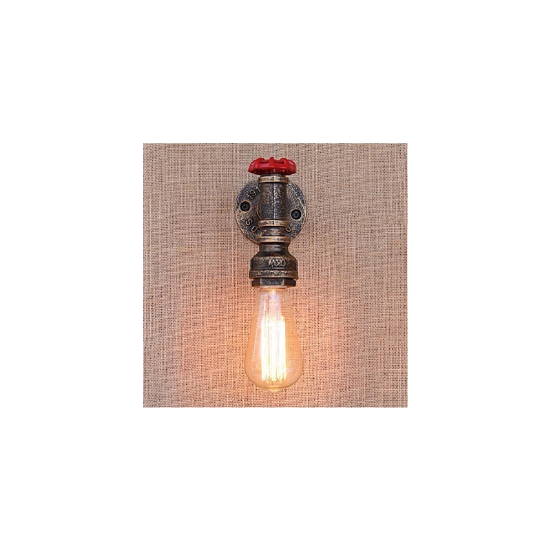 Nostalgia Simple Water Pipe Decorativo Pequeno Luminária de Parede Luz de Parede