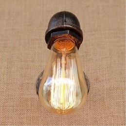 Nostalgia Simple Water Pipe Decorativo Pequeno Luminária de Parede Luz de Parede