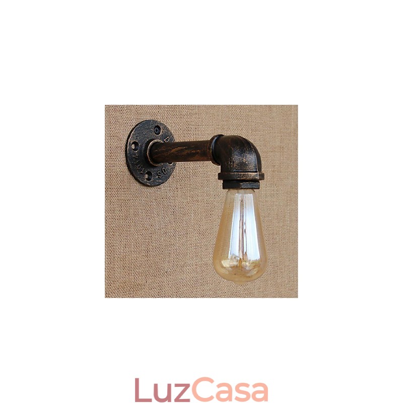 Nostalgia Simple Water Pipe Decorativo Pequeno Luminária de Parede Luz de Parede
