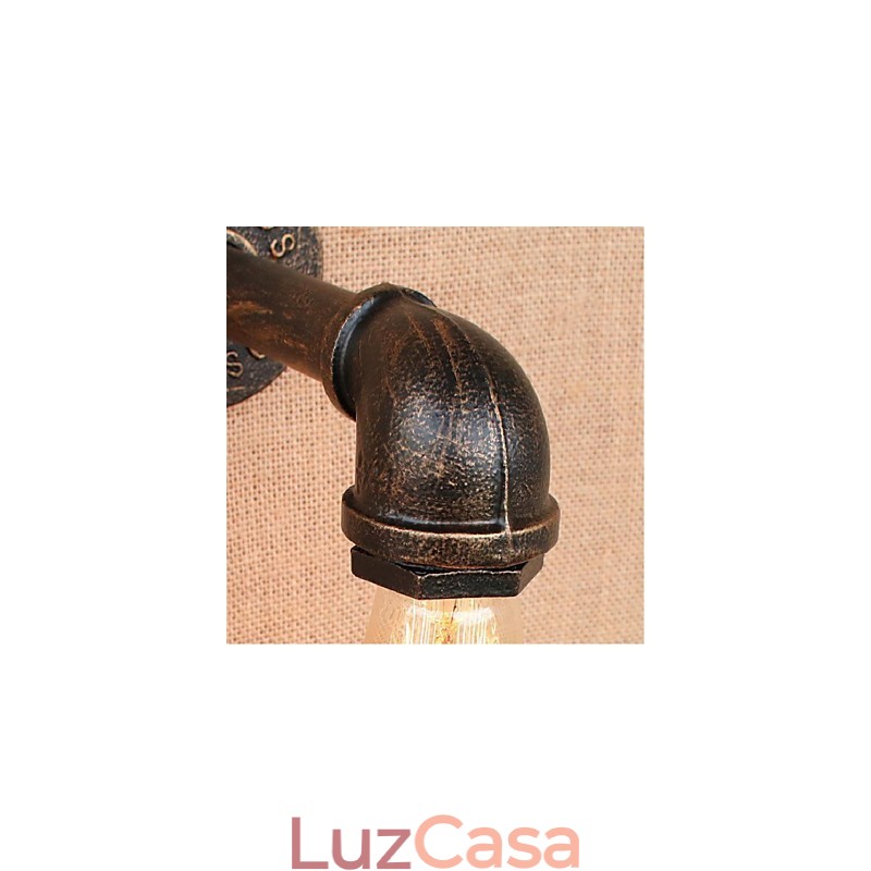 Nostalgia Simple Water Pipe Decorativo Pequeno Luminária de Parede Luz de Parede
