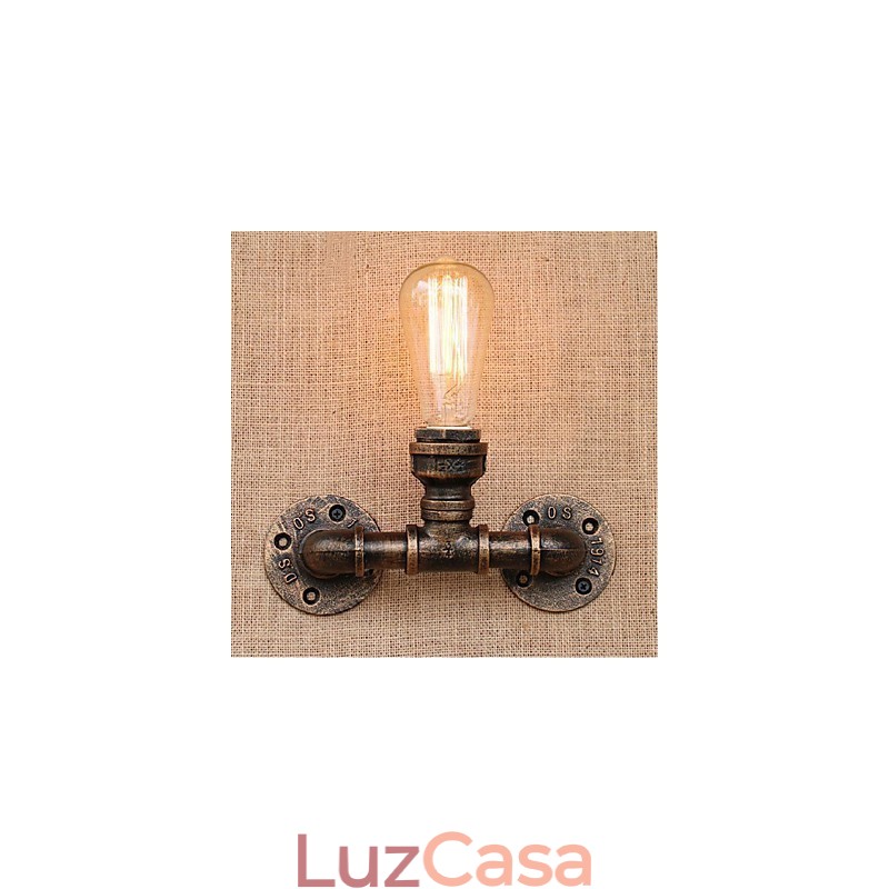 Nostalgia Simple Water Pipe Decorativo Pequeno Luminária de Parede Luz de Parede