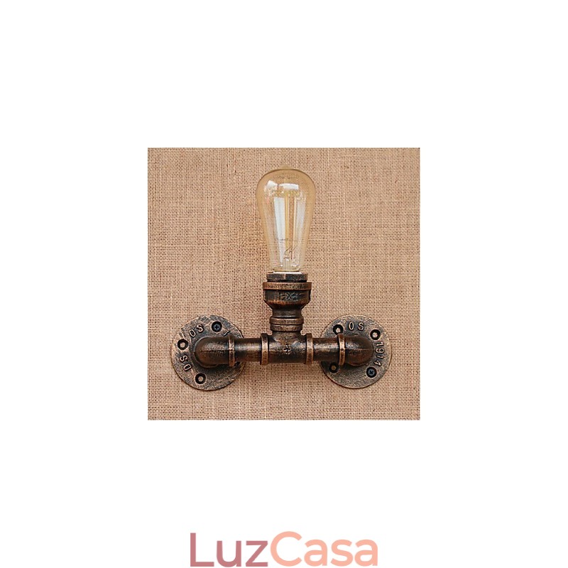 Nostalgia Simple Water Pipe Decorativo Pequeno Luminária de Parede Luz de Parede