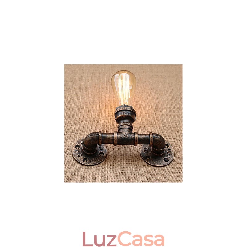 Nostalgia Simple Water Pipe Decorativo Pequeno Luminária de Parede Luz de Parede