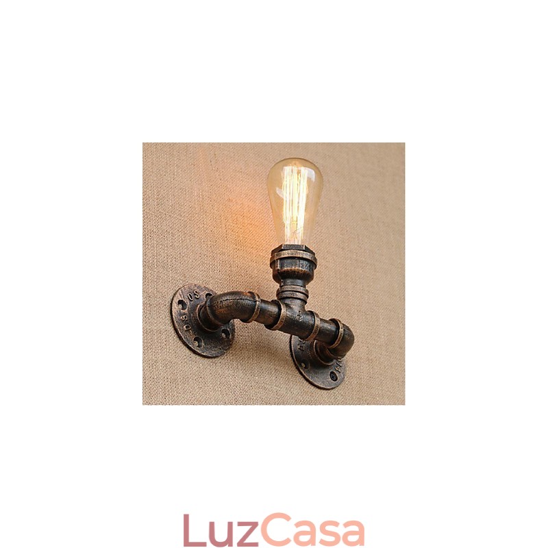 Nostalgia Simple Water Pipe Decorativo Pequeno Luminária de Parede Luz de Parede
