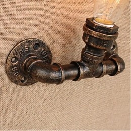 Nostalgia Simple Water Pipe Decorativo Pequeno Luminária de Parede Luz de Parede