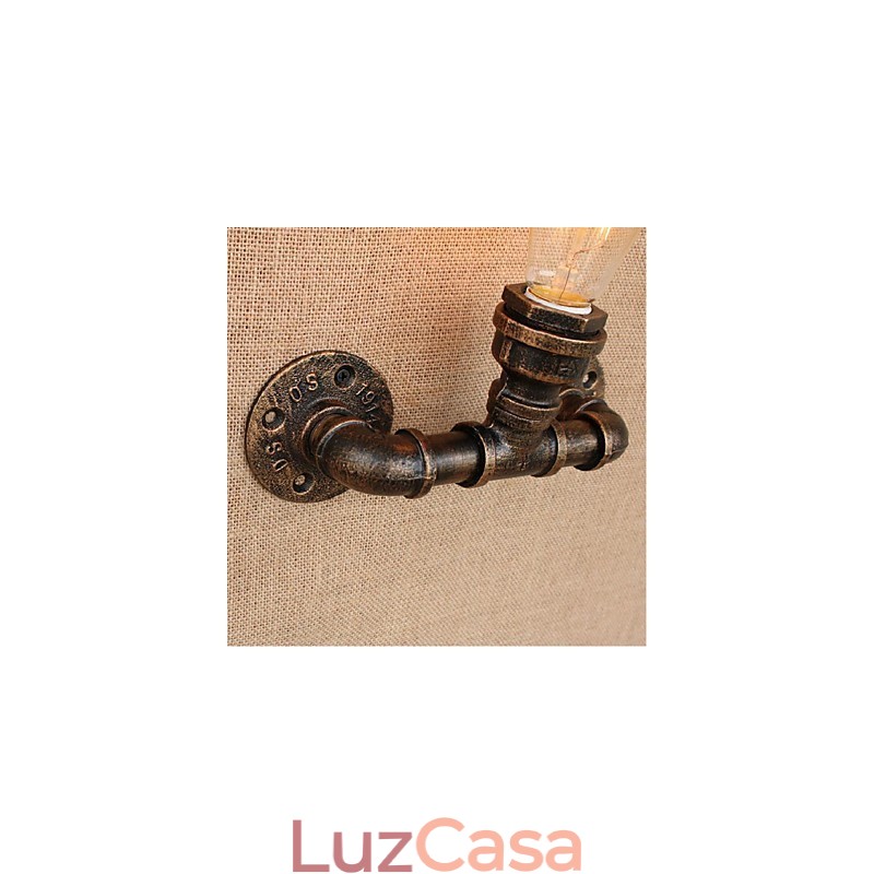 Nostalgia Simple Water Pipe Decorativo Pequeno Luminária de Parede Luz de Parede