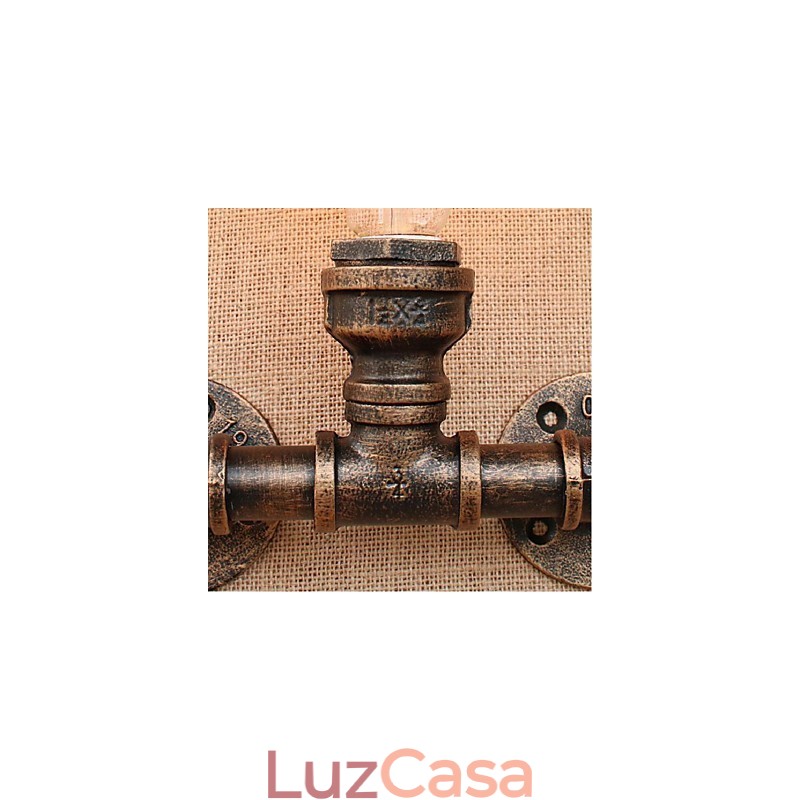 Nostalgia Simple Water Pipe Decorativo Pequeno Luminária de Parede Luz de Parede