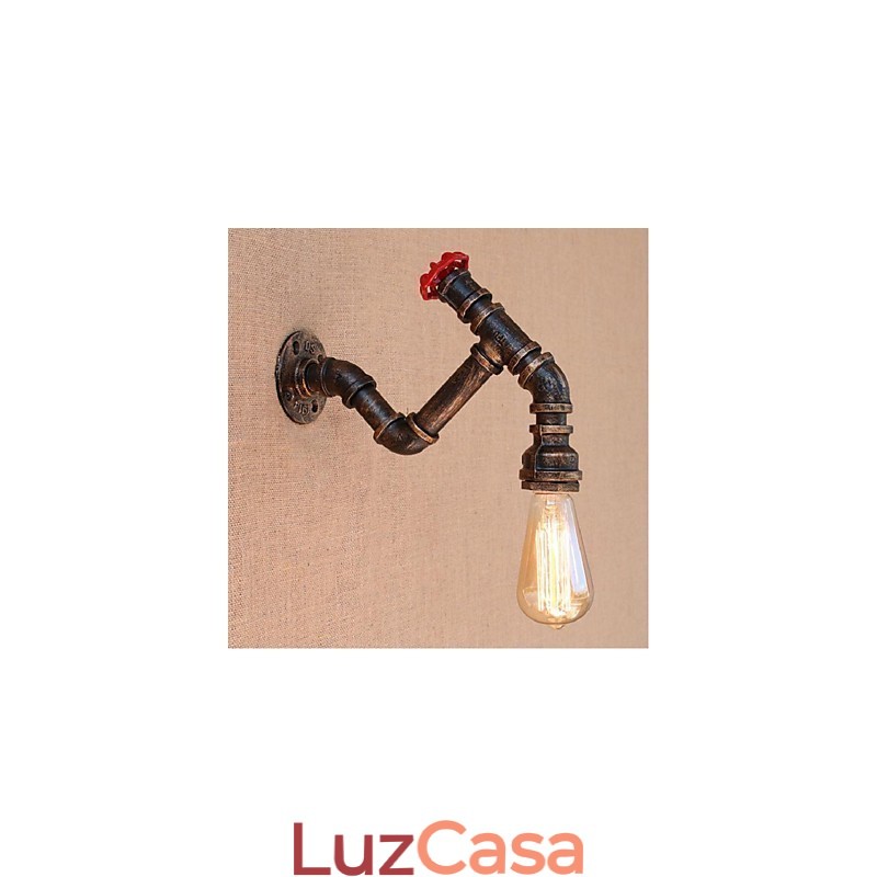 Nostalgia Simple Water Pipe Decorativo Pequeno Luminária de Parede Luz de Parede