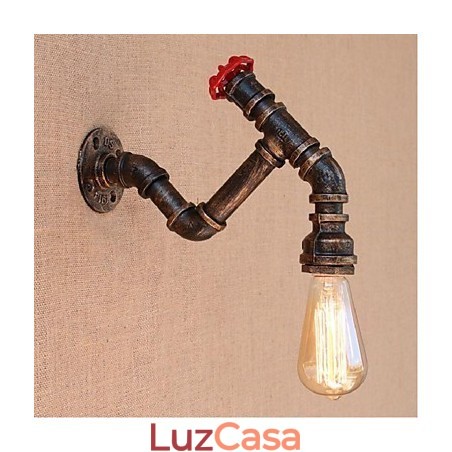 Nostalgia Simple Water Pipe Decorativo Pequeno Luminária de Parede Luz de Parede