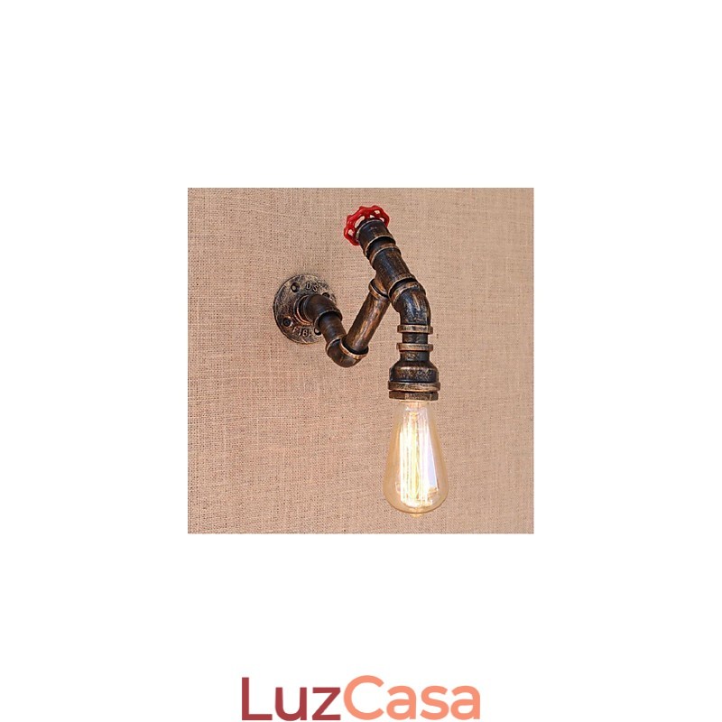 Nostalgia Simple Water Pipe Decorativo Pequeno Luminária de Parede Luz de Parede