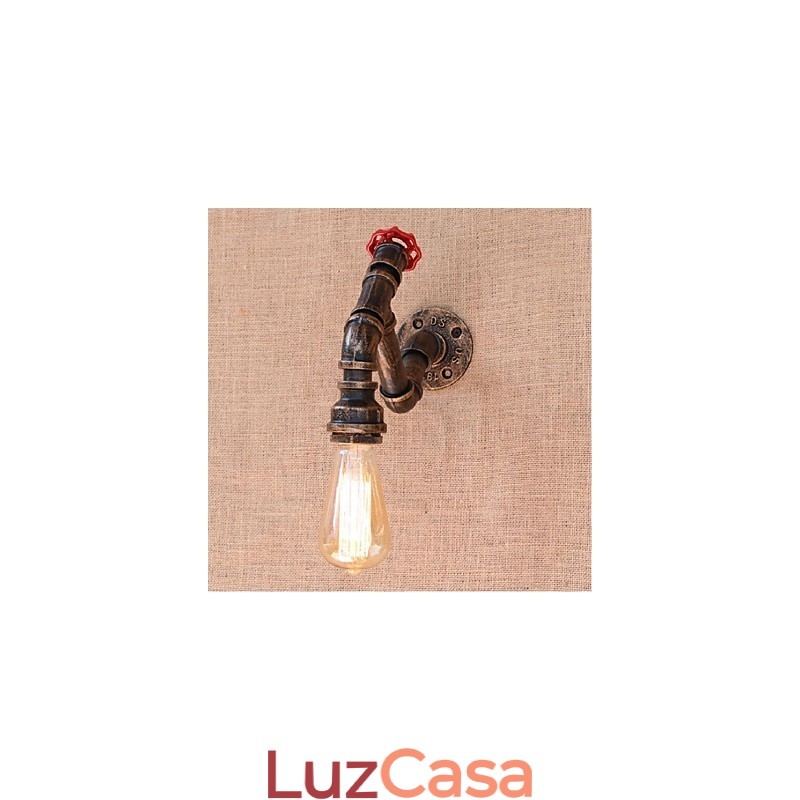 Nostalgia Simple Water Pipe Decorativo Pequeno Luminária de Parede Luz de Parede