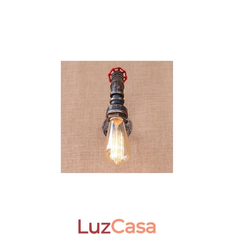 Nostalgia Simple Water Pipe Decorativo Pequeno Luminária de Parede Luz de Parede