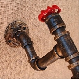 Nostalgia Simple Water Pipe Decorativo Pequeno Luminária de Parede Luz de Parede