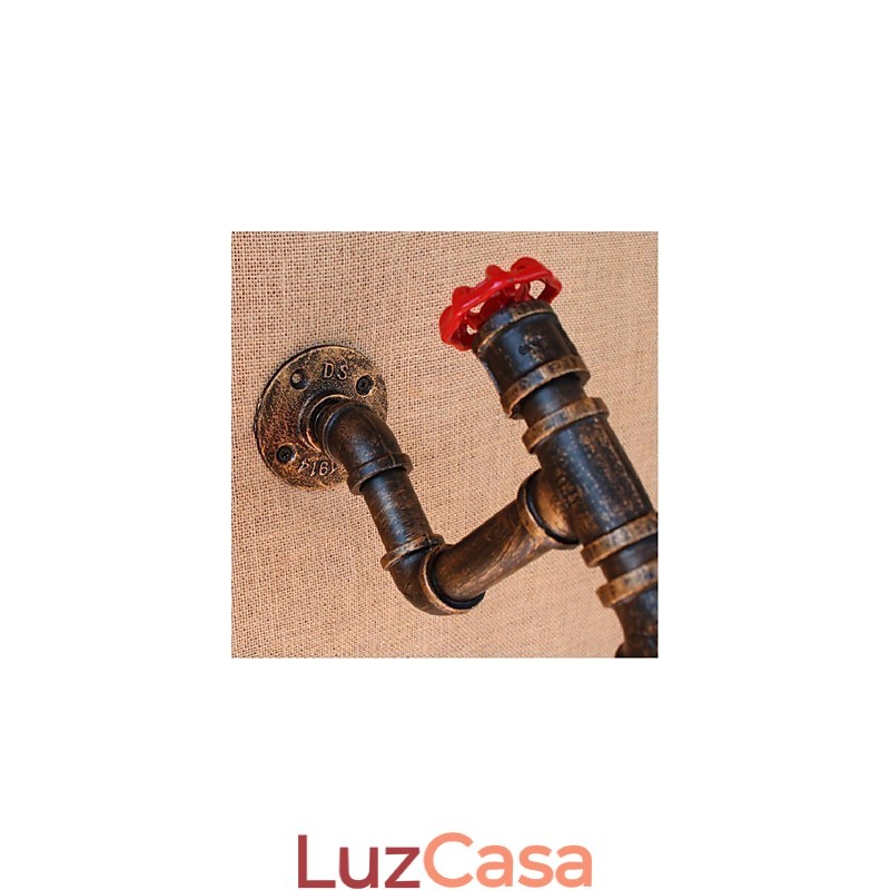Nostalgia Simple Water Pipe Decorativo Pequeno Luminária de Parede Luz de Parede