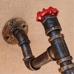 Nostalgia Simple Water Pipe Decorativo Pequeno Luminária de Parede Luz de Parede