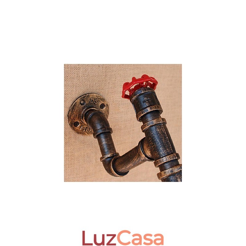 Nostalgia Simple Water Pipe Decorativo Pequeno Luminária de Parede Luz de Parede