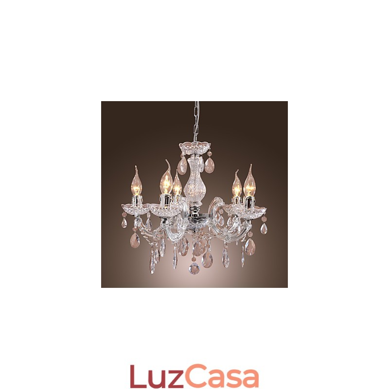 Upligh Chrome Lâmpada de Teto Luz de Vela Luminária de Acrílico Lustre Pingente