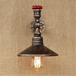 Pintura rústica de chalé para arandelas de parede com luz ambiente