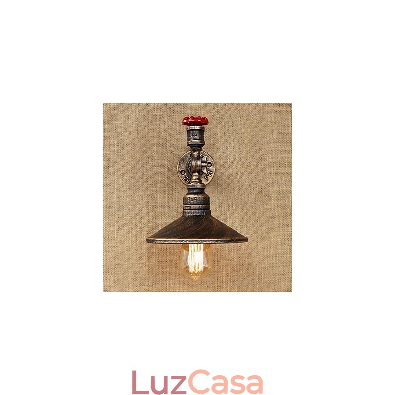 Pintura rústica de chalé para arandelas de parede com luz ambiente