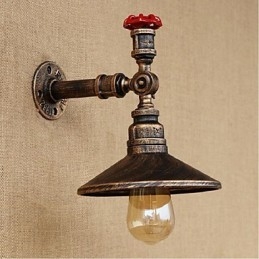 Pintura rústica de chalé para arandelas de parede com luz ambiente