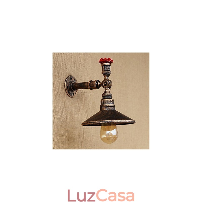 Pintura rústica de chalé para arandelas de parede com luz ambiente