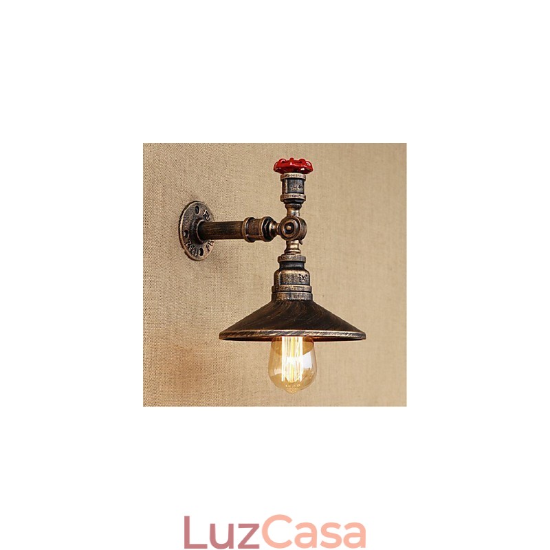 Pintura rústica de chalé para arandelas de parede com luz ambiente