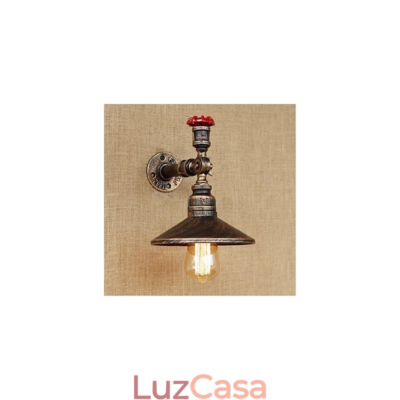 Pintura rústica de chalé para arandelas de parede com luz ambiente