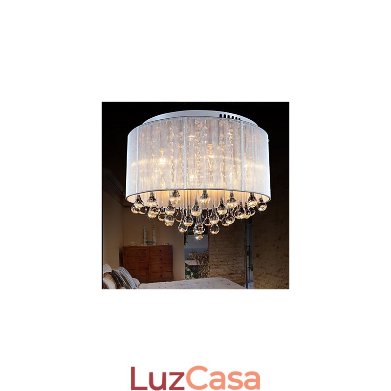 Luminária de teto romântica de cristal K9