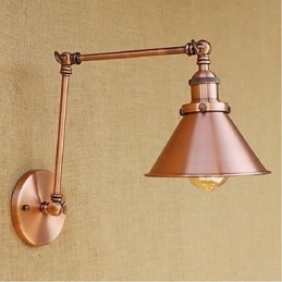 Braço longo Meio ferrugem Retro Criativo Nostalgic Retrátil Dobrável Arandelas de Parede Luz de Parede